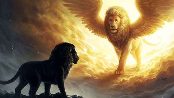 Lion King Spiritual Dark Fantasy Wallpaper