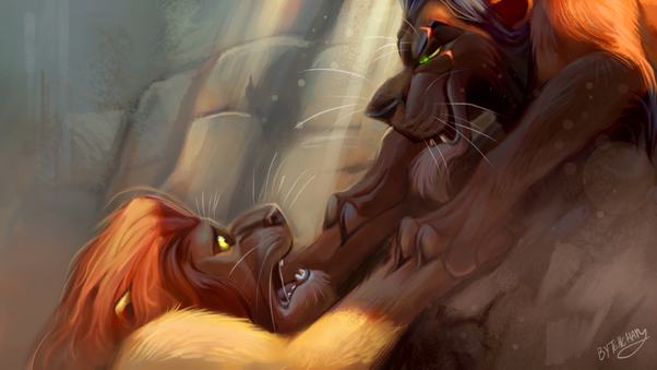 Lion King Vs Lion Digital Art Wallpaper