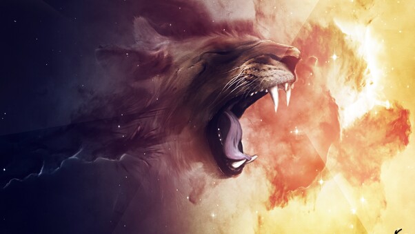 Lion Roar Abstract Art Wallpaper