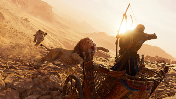 Lions Assassins Creed Origins 4k Wallpaper