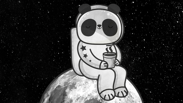 Little Astronaut Having Tea On Moon 4k Wallpaper