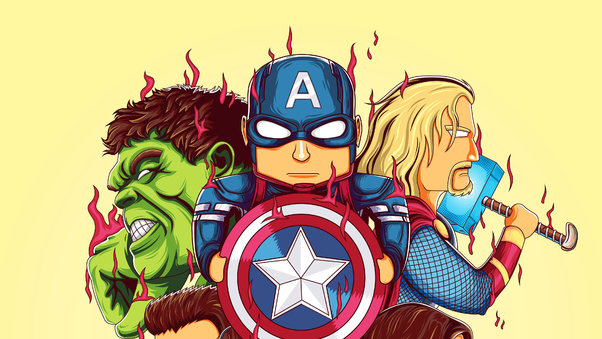 Little Avengers 4k Wallpaper