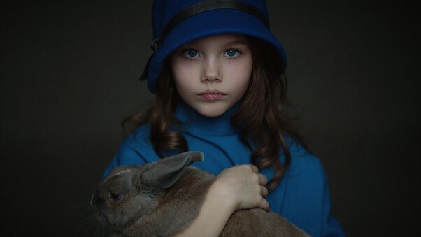 Little Girl With Rabbit Wallpaper