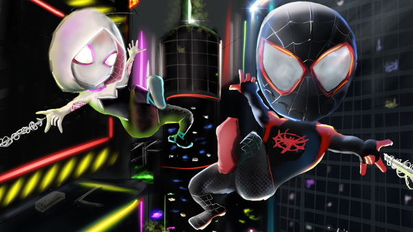 Little Spiderman And Gwen Stacy Wallpaper