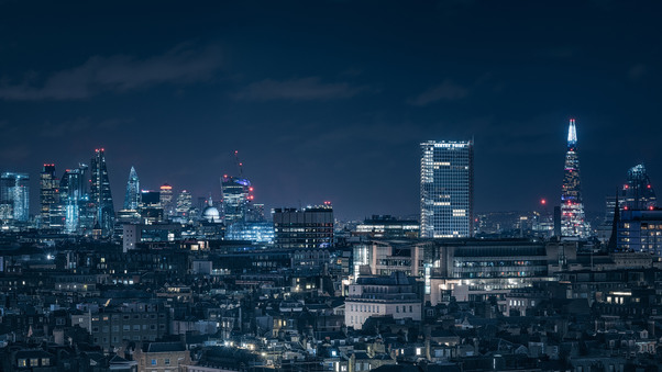 London Chasing Skylines Nightscape 8k Wallpaper