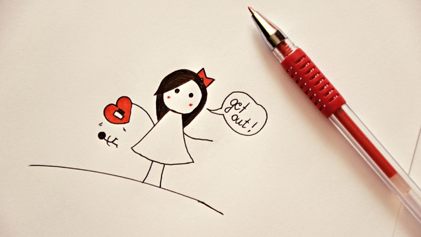 Love Heart Drawing Wallpaper