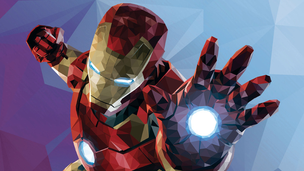 Low Poly Iron Man Graphic Design 4k Wallpaper