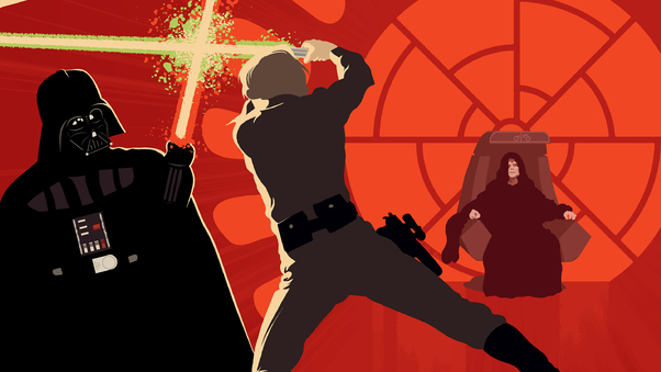 Luke And Darth Vader Fan Artwork Wallpaper
