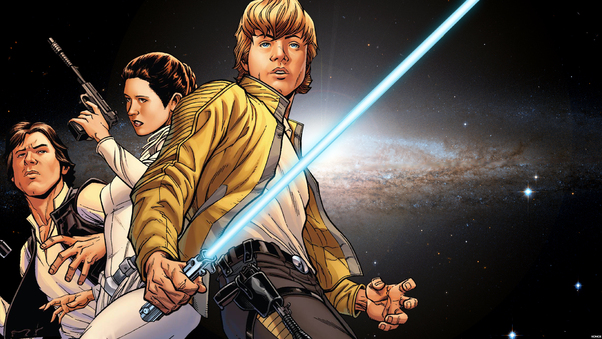 Luke Skywalker Han Solo Princess Leia Artwork Wallpaper