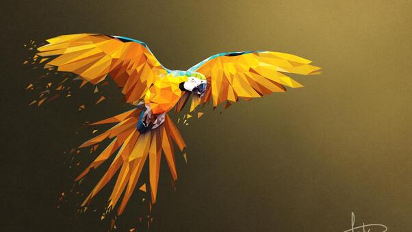 Macaw Low Poly Digital Art 4k Wallpaper