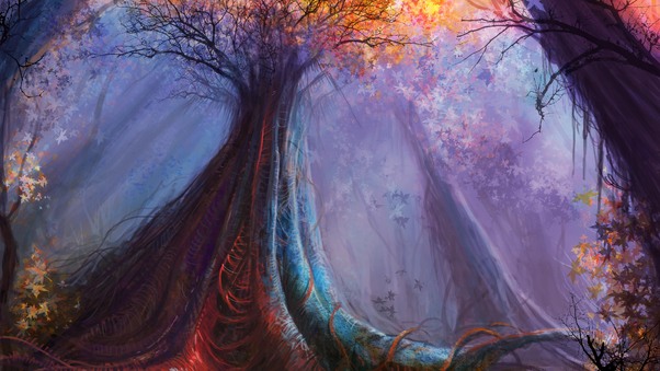 Magic Tree Painting 4k Wallpaper