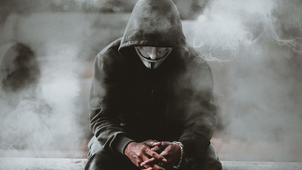 Man Black Hoodie Anonymus 4k Wallpaper