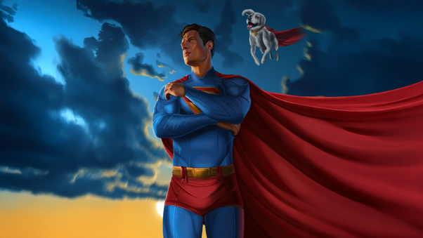 Man Of Steel And His Loyal Guardian Wallpaper
