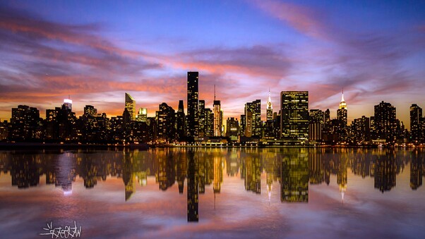 Manhattan Sunset Desktop Wallpaper