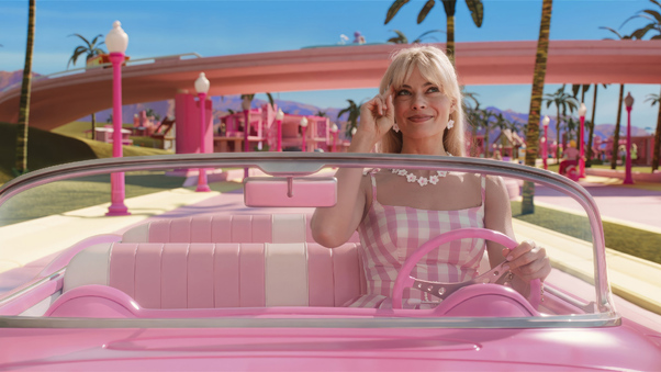 Margot Robbie As Barbie In Barbie Movie 2023 Wallpaper