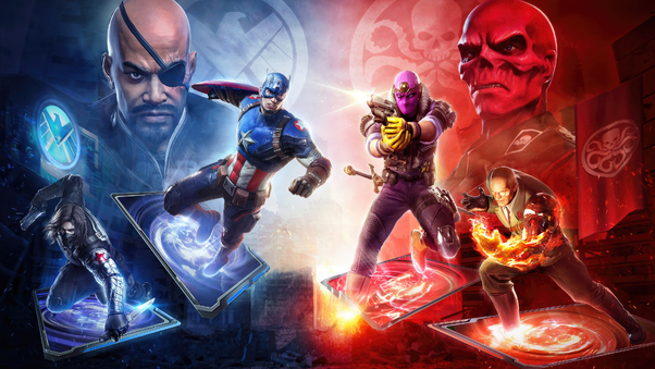 Marvel Duel Captain Vs Red Skull Wallpaper