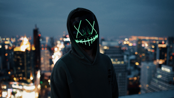 Mask Guy Neon 5k Wallpaper