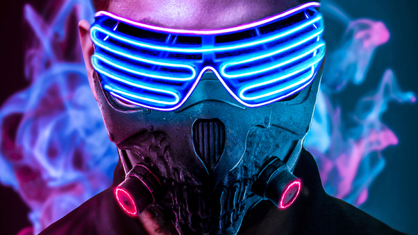 Mask Neon 4k Wallpaper