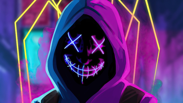 Mask Neon Guy Wallpaper