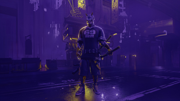 Masked Arsenal Vigilante At Night Wallpaper
