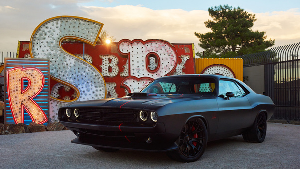 Matte Black Dodge Challenger Wallpaper