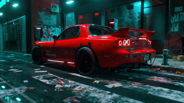 Mazda Rx7 Red Cgi Art 4k Wallpaper