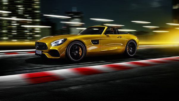 Mercedes AMG GT S Roadster 2018 Side View Wallpaper