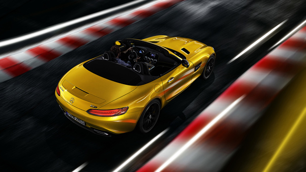 Mercedes AMG GT S Roadster 2018 Upper View Wallpaper