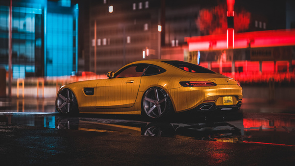 Mercedes Amg Yellow 4k Wallpaper