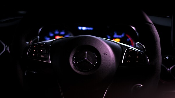 Mercedes Car Steering Full HD Wallpaper