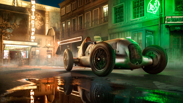 Mercedes W25 In French Old Town Wallpaper