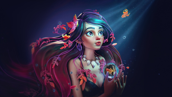 Mermaid Queen Of The Fishes Wallpaper