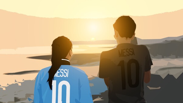 Messi Digital Art Wallpaper