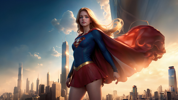 Metropolis Marvel Supergirl 8k Wallpaper