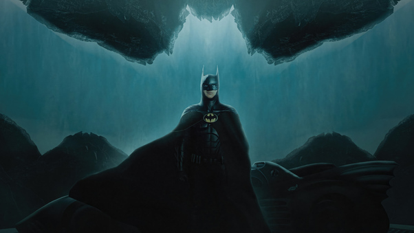 Michael Keaton Return As Batman The Flash Movie Wallpaper