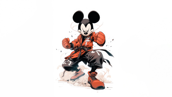 Mickey Mouse Cartoon Minimal Art 5k Wallpaper