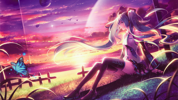 Miku Anime Girl Dreamy Fantasy Colorful Artwork Wallpaper