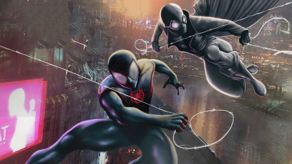Miles Morales And Spider Noir Wallpaper