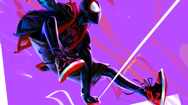 Miles Morales In Spider Man Into The Spider Verse 4k Artwork Wallpaper