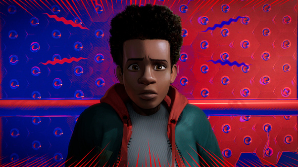 Miles Morales In Spider Man Into The Spider Verse Movie Wallpaper
