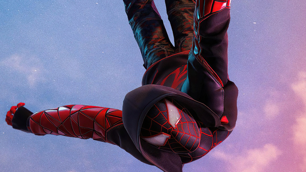 Miles Morales Ps5 Spiderman Jump 4k Wallpaper