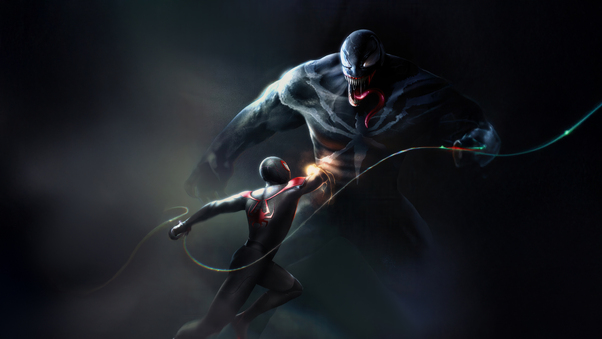 Miles Morales Vs Venom Wallpaper