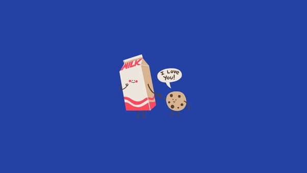 Milk Cookie Love Minimalism Wallpaper