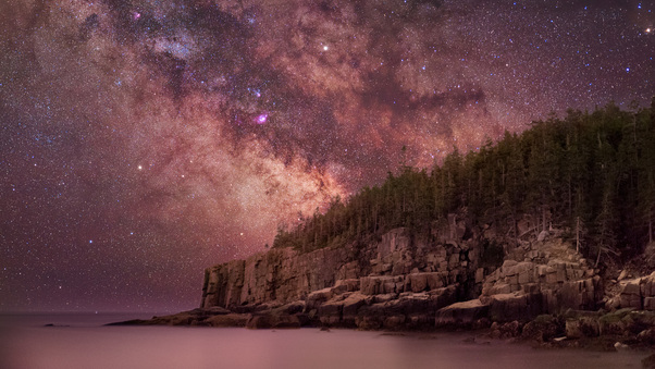 Milky Way Over Otter Cliffs 4k Wallpaper