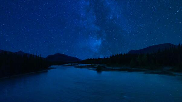 Milky Way Over Perfect Mountain Lake Wallpaper