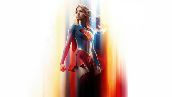 Milly Alcock As Supergirl Watches Over The World Wallpaper