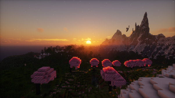 Minecraft Sunset Wallpaper