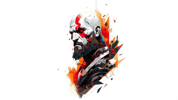 Minimal Kratos 5k Wallpaper