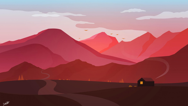 Minimal Mountains (1280x720) Resolution Wallpaper