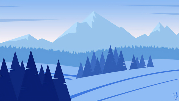 Minimalist Mountains Snow 4k Wallpaper
